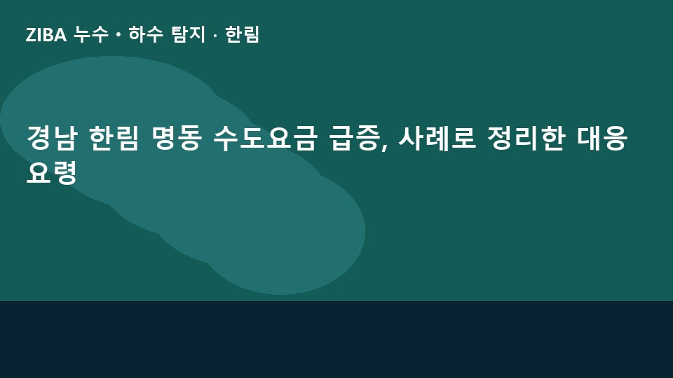 경남 한림 명동 수도요금 급증, 사례로 정리한 대응 요령