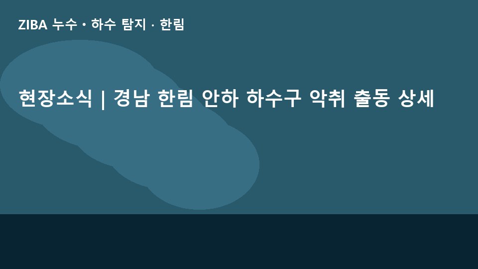 현장소식 | 경남 한림 안하 하수구 악취 출동 상세